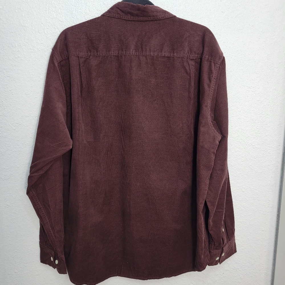 Madewell Button-Up Shirt in Fine-Wale Corduroy NY110 NWT Size L Chocolate Raisin - Picture 4 of 6